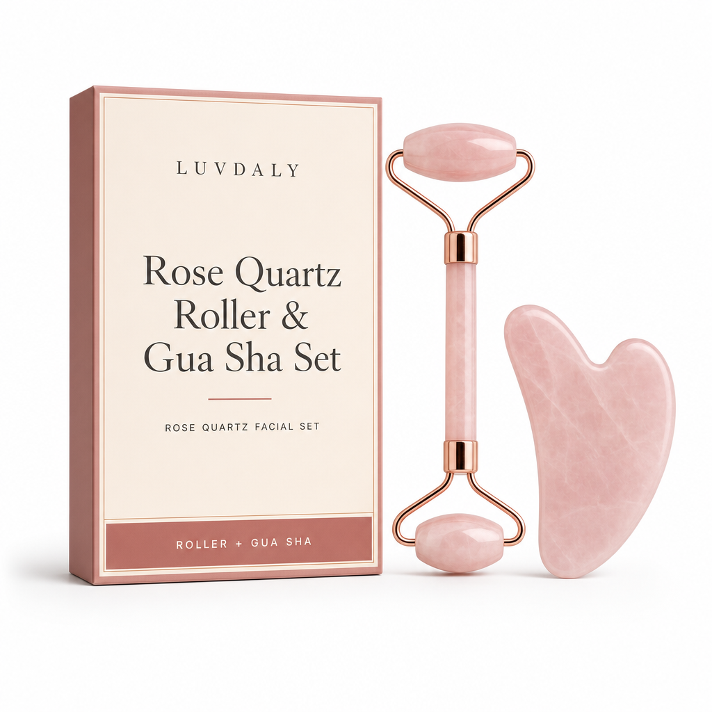 Rose Quartz Roller & Gua Sha Set — view 1